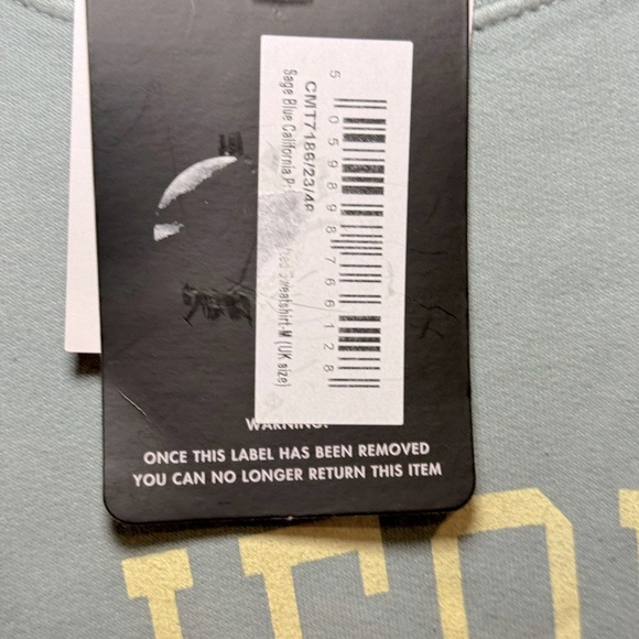 NWT PrettyLittleThing California Oversized Sweatshirt Sage Blue Medium - Picture 5 of 7